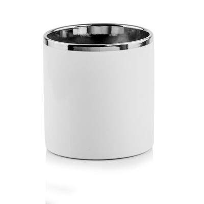 Osłonka ceramiczna biało-srebrna 8 cm