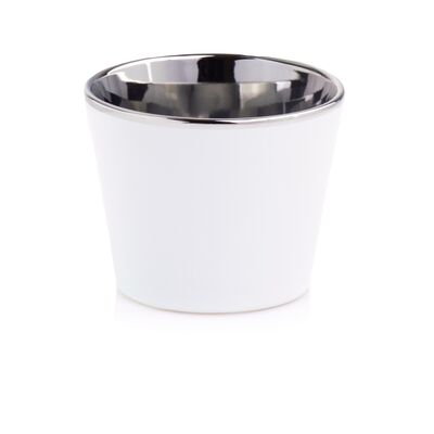 Osłonka ceramiczna biało-srebrna 12 cm