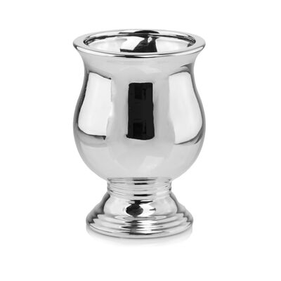 Osłonka ceramiczna urna srebrna 21 cm