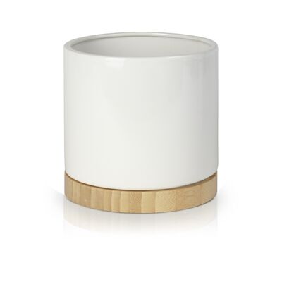 Osłonka ceramiczna bamboo biała 19 cm