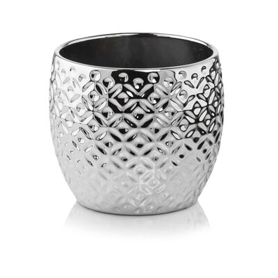 Osłonka ceramiczna kula deco srebrna 15 cm