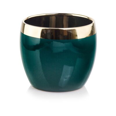 Osłonka ceramiczna kula gold  green 11 cm