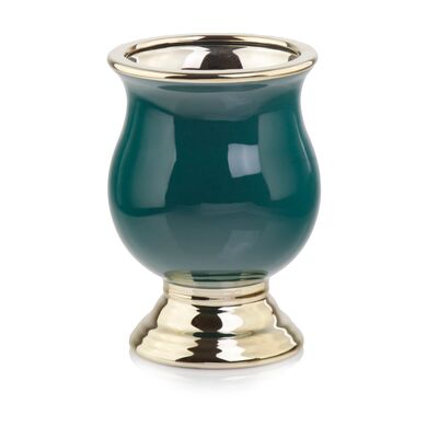 Osłonka ceramiczna urna gold  green 21 cm