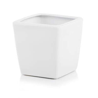 Osłonka ceramiczna kwadrat biały 14 cm