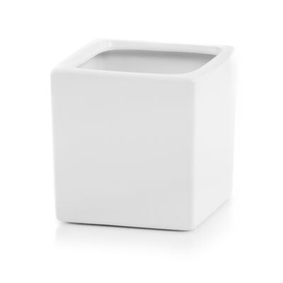 Osłonka ceramiczna kostka biała 9 cm