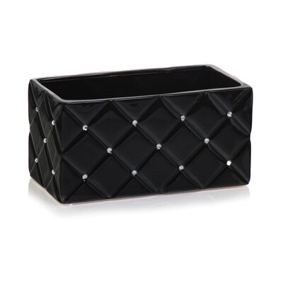 Osłonka ceramiczna rynna glamour czarna 26 cm