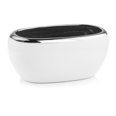 Osłonka ceramiczna rynna biało-srebrna 27 cm