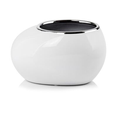 Osłonka ceramiczna biało-srebrna 22 cm