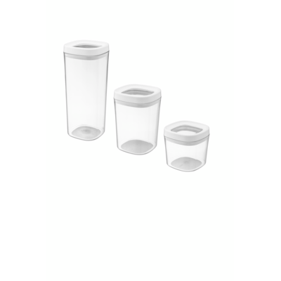 Zestaw 3 pojemników AMOS 1,8 l / 1,0 l / 0,6 l  transparentne białe