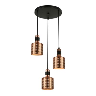 Lampa wisząca Restenza 3 x E27 40 W miedziana