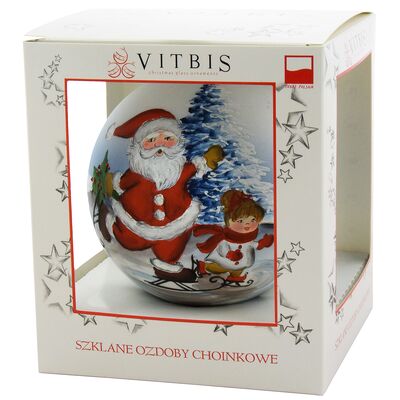 Bombka szklana pejzaż zimowy 15 cm MIX 1 szt.