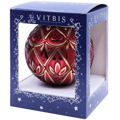 Bombka szklana dekor bogaty 12 cm VELVET WINE 1 szt.