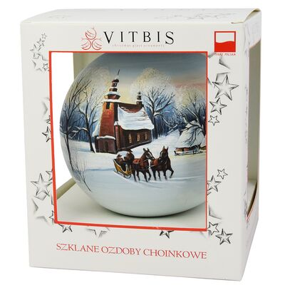 Bombka szklana pejzaż zimowy 12 cm MIX 1 szt.
