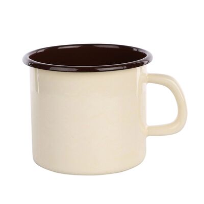 Kubek emaliowany 1,25 l krem/ciemny środek