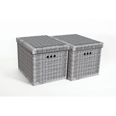 Pudło WIKLINA szara biały XL 2 sztuki