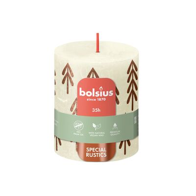 Świeca Rustic z nadrukiem 80/68 delikatny perłowy