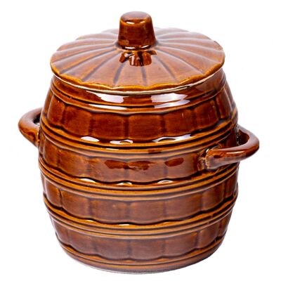 Beczka 2,5 l z pokrywką brązowa