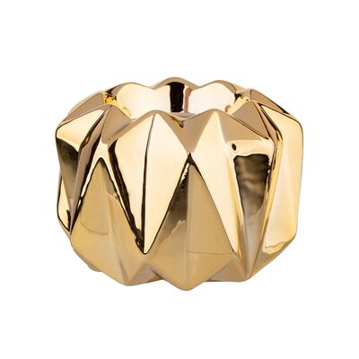 Świecznik porcelanowy złoty 9 x 9 x 6 cm