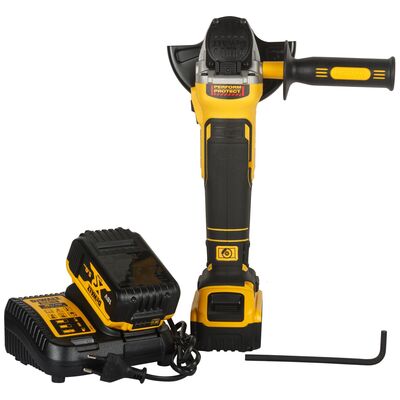 Szlifierka kątowa 125 mm 18 V 2 akumulatory 5,0 Ah ładowarka i walizka DEWALT