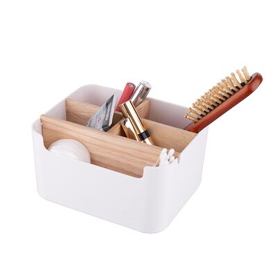 Pojemnik z 5 przegródkami plastik + bambus 18 x 14,5 x 9,5 cm