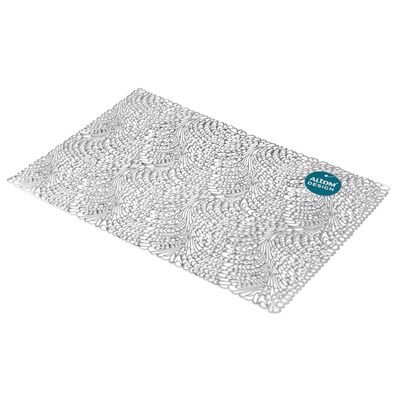 Mata stołowa PVC 45 x 30 cm fale srebrna