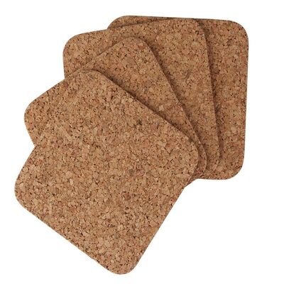 Komplet podkładek kwadratowych 20 x 20 cm korek naturalny 4 sztuki