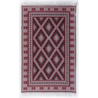 Dywan Kilim 70 x 140 cm ramka bordowy