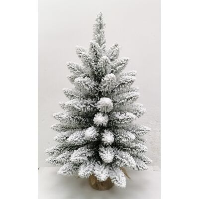 Choinka ośnieżona w jutowym worku 60 cm