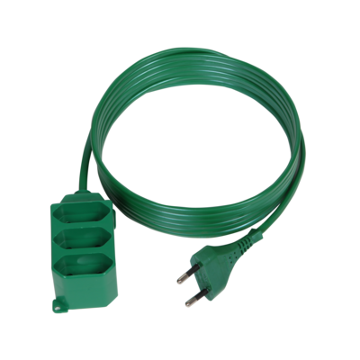 Przedłużacz choinkowy 3-gniazdowy 2 x 0,75 mm 3 m zielony PS-362P