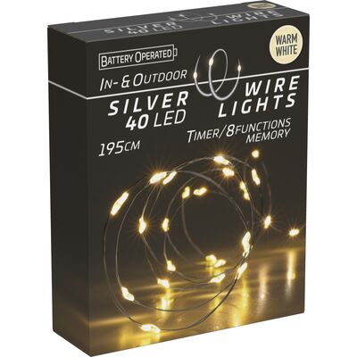 Łańcuch świetlny 40 micro LED ciepłe białe