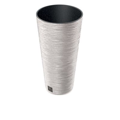 Doniczka FURU ROUND SLIM ECO WOOD 25 x 48 cm biały ECO