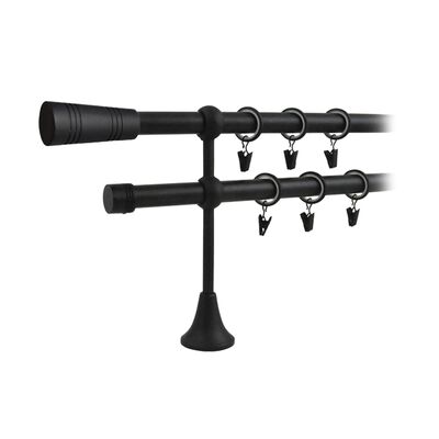 Karnisz podwójny VICTORIA 160 cm 19 mm czarny TUBO