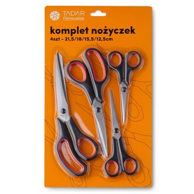 Komplet nożyczek 4 sztuki czarny