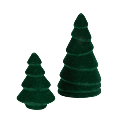 Ceramiczna choinka pokryta welurem 11 cm