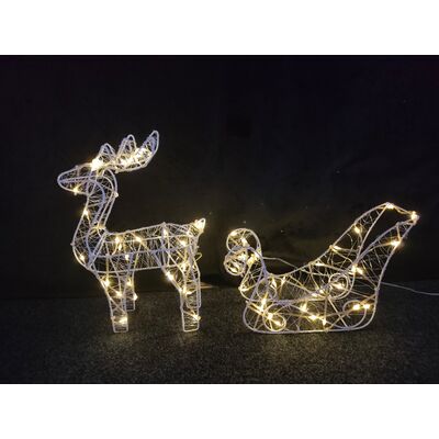 Renifer LED z saniami 37 cm