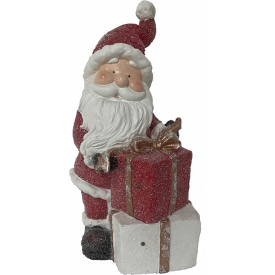 Ceramiczny Mikołaj z prezentami LED 44 cm