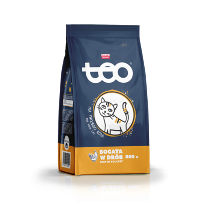 Karma sucha dla kotów drób 800 g TEO