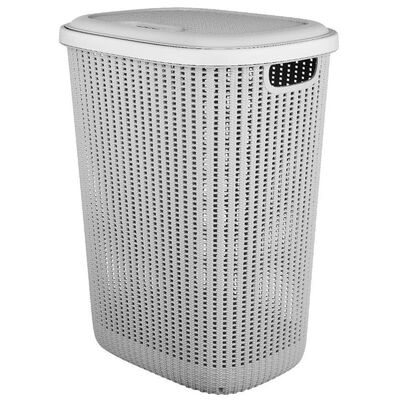 Kosz na bieliznę rattan 57 l szary