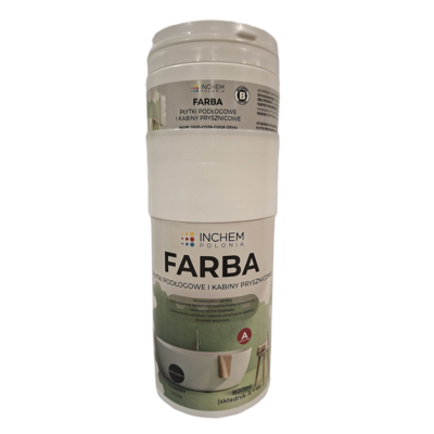 Farba płytki podłogowe i kabiny prysznicowe zestaw 800 ml Czarny