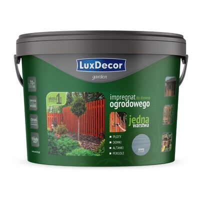 Impregnat do drewna ogrodowego garden szary 9 l Luxdecor