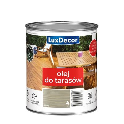 Olej wodny do tarasów Szary 0,7 l Luxdecor
