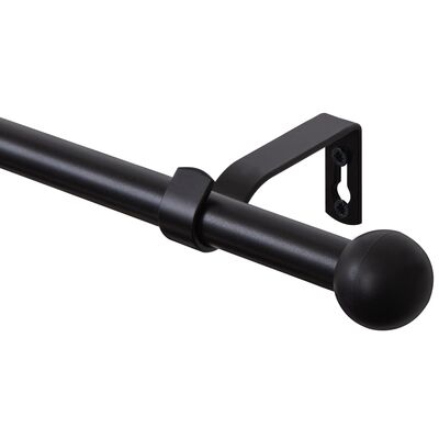 Karnisz pojedynczy Base I 160 cm 16 mm kula czarny mat