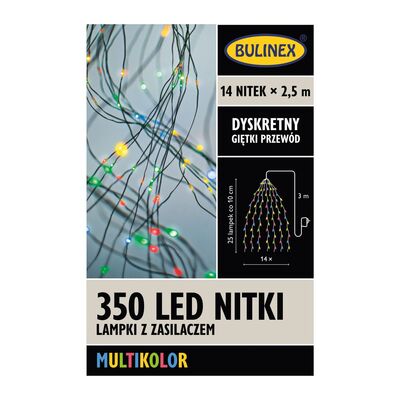 Lampki choinkowe Nitki 350 LED multikolor 14 szt. Bulinex