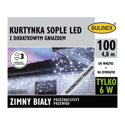Kurtyna sople LED 100 biały zimny Bulinex