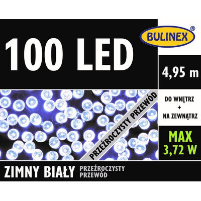 Lampki choinkowe LED 100 biały zimny BULINEX