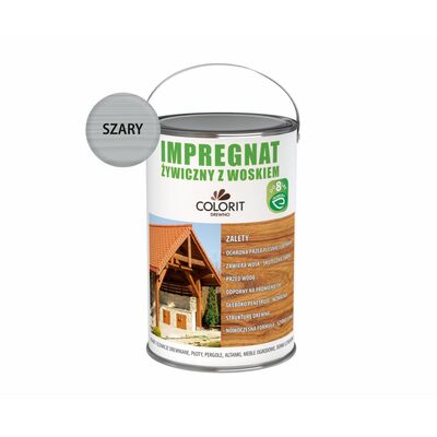 Impregnat żywiczny z woskiem Szary 5 l Colorit Drewno