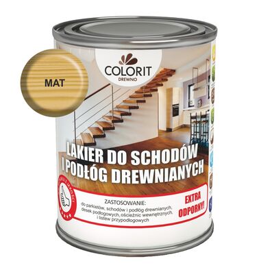 Lakier do schodów i podłóg drewnianych Bezbarwny mat 0,75 l Colorit Drewno
