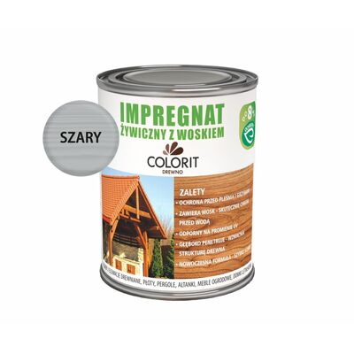 Impregnat żywiczny z woskiem Szary 0,75 l Colorit Drewno