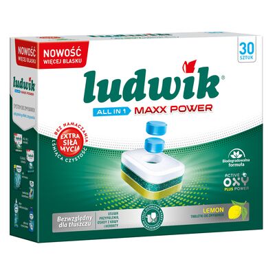 Tabletki do zmywarek ALL IN 1 MAXX POWER LEMON 30 sztuk Ludwik