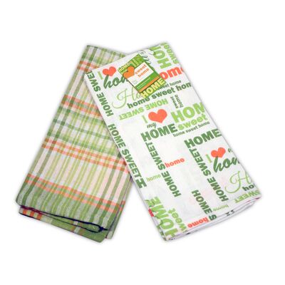 Ścierki kuchenne komplet SWEET HOME zielone 45 x 65 cm BBK